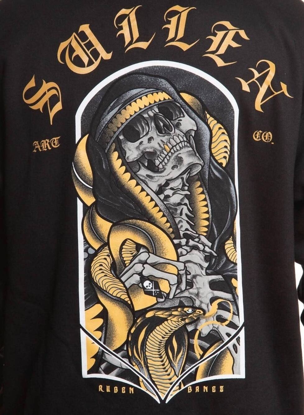 Sullen Ruben Banez Full Zip Hoodie Men's L Black Gold Skull Snake NWT